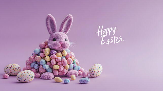 easter, bunny, rabbit, toy, holiday, animal, egg, eggs, object, celebration, spring, hare, stuffed, decoration, seasonal, chocolate, pink, baby, isolated, gift, cute, soft