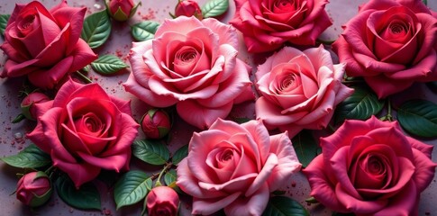 Fototapeta premium Intricate rose pattern on luxurious silk fabric, background, fashion