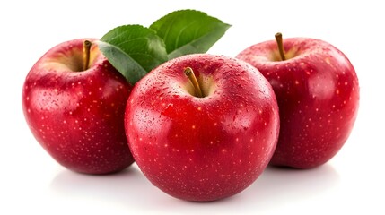 Red apples isolated on white background