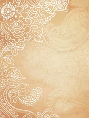 Vintage Inspired Letterpaper Design with Brown Wrapping Paper Background and Retro Patterns - High Definition Simple Layout.