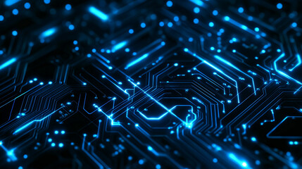 未来的な電子回路が輝くテクノロジー背景
