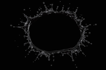 Black and white splash of water circular shape droplets bg