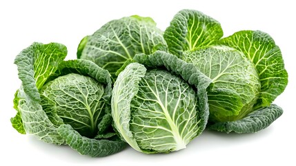 Obraz premium Fresh cabbage leaves isolated on white