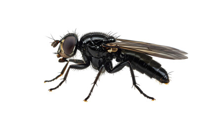 Detailed Close-Up of a Fly on Transparent Background - Insect Anatomy for Educational and Scientific Use