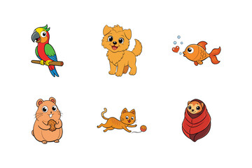 Cute House Pets & Adorable Companions – Cartoon Animal Mascots