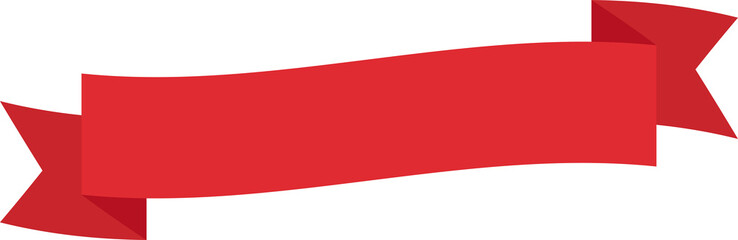 Red Ribbon Banner Label - Flat Design Illustration