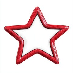 Bright and cheerful red star balloon floating against a clear white background perfect for celebrations and events