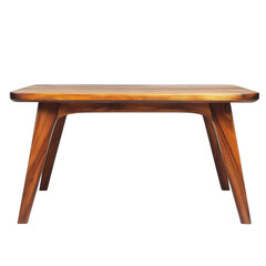 Fototapeta premium wooden coffee table with sleek, minimalist design and smooth finish, perfect for modern living spaces. table features angled legs and rectangular top, showcasing natural wood grain