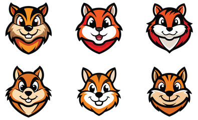 Obraz premium Chipmunk head mascot logo design vector