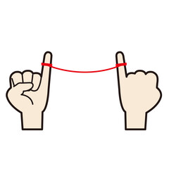 赤い糸で結ばれた手のイラスト