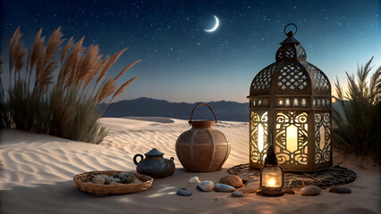 Moonlit Blessings Eid Mubarak Wishes JPEG file download