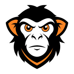 Fototapeta premium Chimpanzee head mascot logo design vector