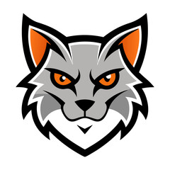 Cat head mascot logo design vector