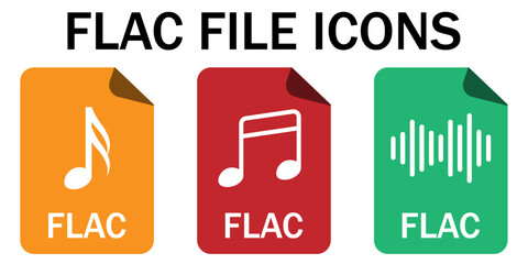 Vector icon of the FLAC (Free Lossless Audio Codec) file format.
