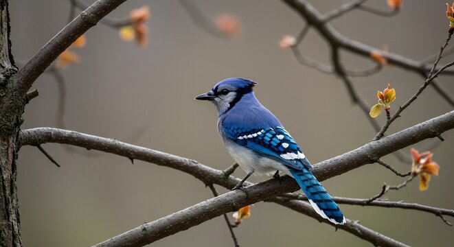 青く輝く鳥 春の枝 優雅に佇む (Aoku kagayaku tori haru no eda yuuyaku ni tatazumu) This translates roughly to: "Blue shining bird spring branch elegantly stands". AI Generated