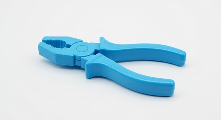 Fototapeta premium 明るい背景 青いペンチ 精巧な造形 使いやすい道具. AI Generated