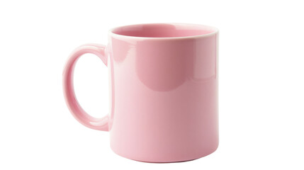 Pink mug on transparent background representing cozy breakfast time