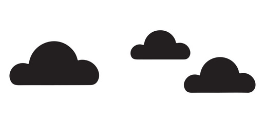 Simple Cloud Silhouette Vector Weather Element Illustration Design