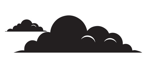 Simple Cloud Silhouette Vector Art Illustration for Sky Design
