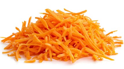 Fototapeta premium Shredded Carrots isolated on white background