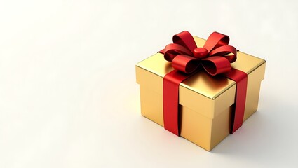 Obraz premium Exquisite Happy Birthday Gift Box with Balloons – Gold 3D Wrapped Beauty