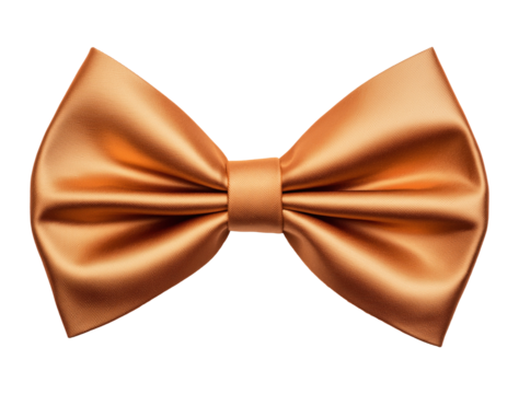 Orange tie bow isolated on transparent background - Powered by Adobe