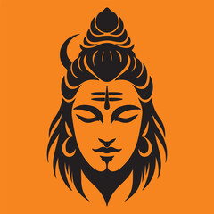 vector illustration of an Shiva face