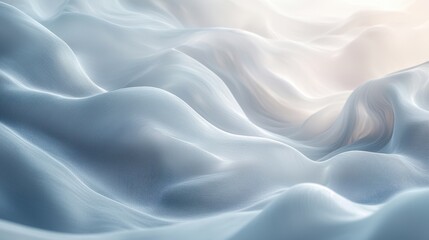 Obraz premium The image showcases an exquisite white fabric, elegantly draped and illuminated by soft, natural light. The delicate texture and subtle sheen create a serene and inviting atmosphere.