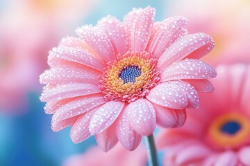 Dew-kissed petals of a blooming flower showcase nature's delicate beauty in a vibrant garden