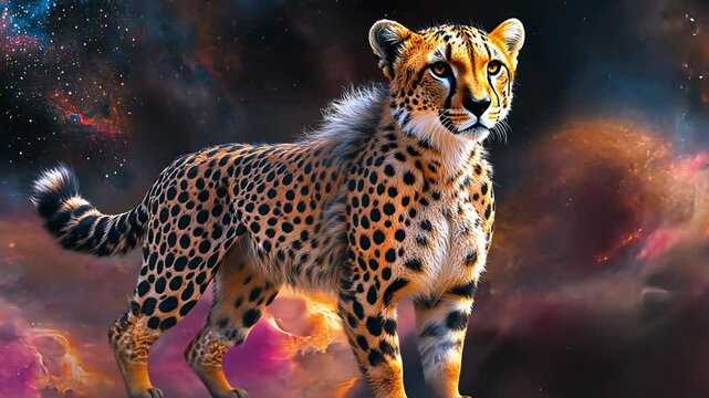 Cosmic Cheetah in Space footage