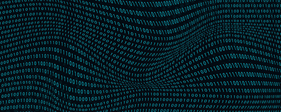 abstract blue binary wave background - Powered by Adobe