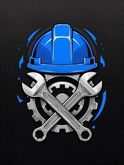 Bold Typography Labour Day T-Shirt Design  8K Ultra HD, Industrial Style Text with Tools  Gears for Workers