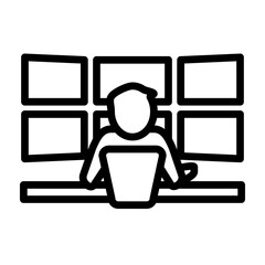 Command Center Vector Line Icon Design