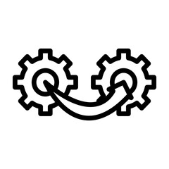 AI Integration Vector Line Icon Design