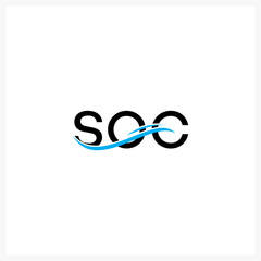 Minimalist SOC Logo with Blue Wave Design
