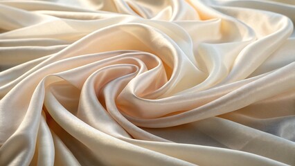Obraz premium Luxurious Ivory Satin: Elegant Fabric Photography