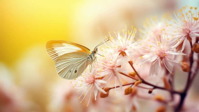 A butterfly is sitting on a flower