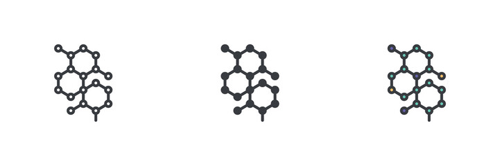 Chemical compound different style icon set
