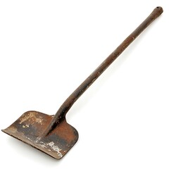 Rusty Metal Shovel Isolated on White Background