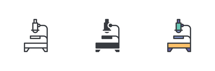 Microscope different style icon set