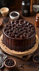 Cake with red bean paste and black sesame