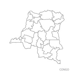 Congo map line per area outlines design 