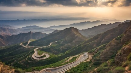 Zigzag Abha mountain road.generative.ai