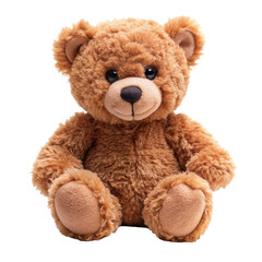 brown teddy bear isolated on transparent white background, clipping path