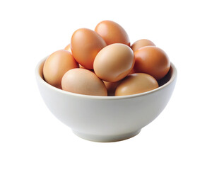 eggs in a bowl on a transparent background