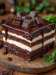 Croffle with dark chocolate chunks and melty texture