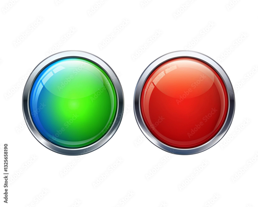 Wall mural buttons for web on a transparent background