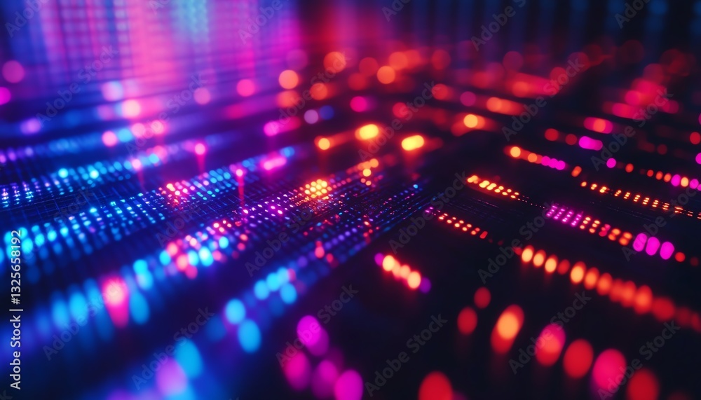 Poster closeup view of colorful programming code on a monitor, blurred background, generative ai concept, g
