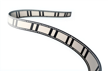 A vector graphic of a curved film strip, simple design, white background