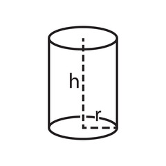 Cylinder shape icons outlines